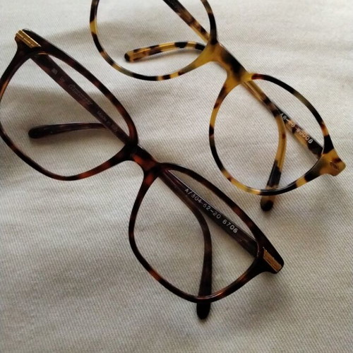 Vintage eyeglass frames set of two, like new, brown tortoise