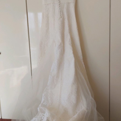 Wedding dress used, handmade with lace and tulle, size S