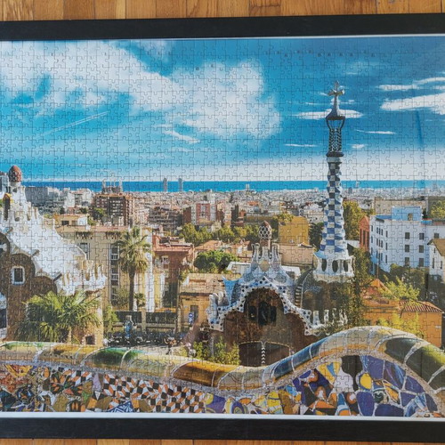 Puzzle in frame like new, 0.65x0.95 m