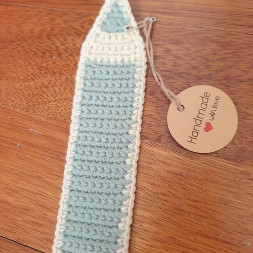 Mint Pencil Crochet Bookmark new