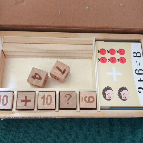 Wooden educational toy for learning math up to 10 like new