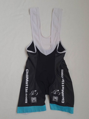 SMS Santini men's cycling bib shorts used, size XS, padded, made in Italy