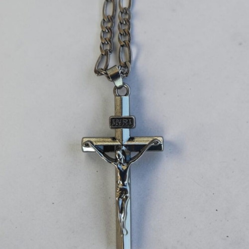 Crucifix with elegant black chain new