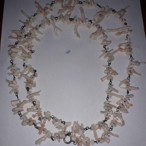 Vintage coral necklace used with silver