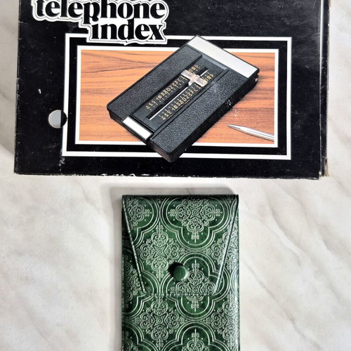 Vintage Telephone Index and Green Pocket Directory set used