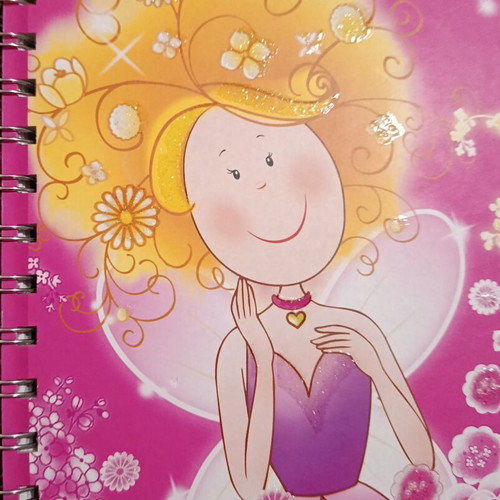 Fairy Notebook Spiral with 80 Recycled Sheets, New, Fuchsia