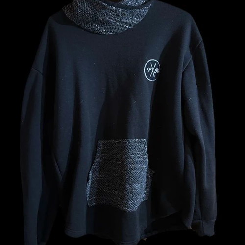 Jan Rocco Turtleneck Sweatshirt black with knitted details size M like new