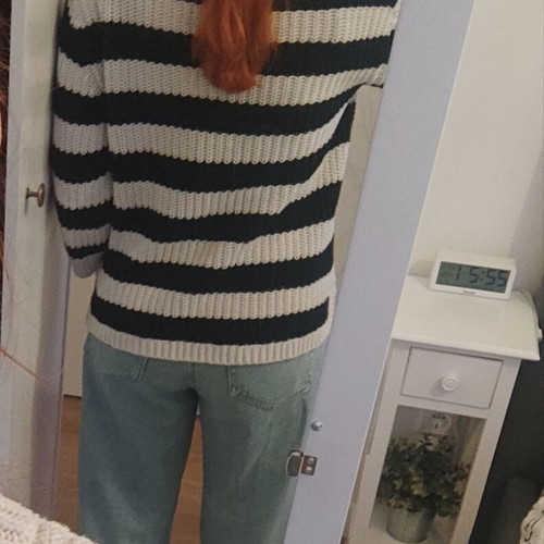 Levi's striped knit sweater 3/4 sleeves used, size M