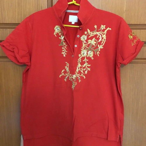La Martina Womens T-shirt like new, red, embroidered design, XL
