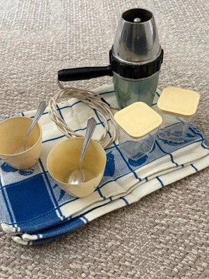 Vintage Eastern European portable espresso coffee set used with service set