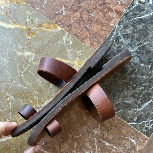 Leather sandals Melissinos Art Poet used, brown, size 37