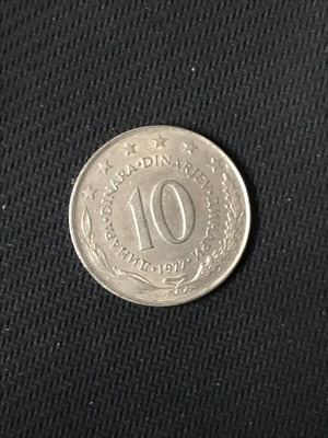 10 dinars Yugoslavia 1977 like new