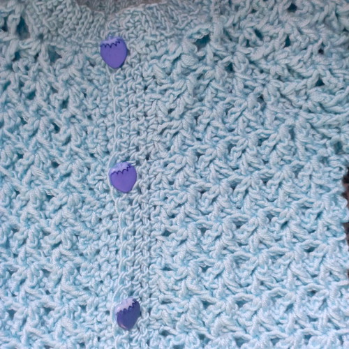 Baby knitted handmade boys cardigan new, blue