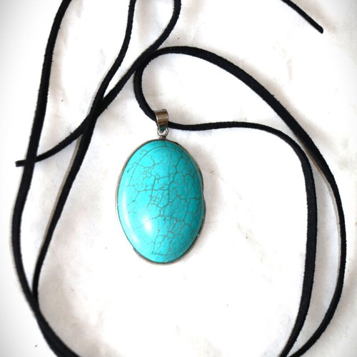 Turquoise Pendant 925 Sterling Silver Navajo Indian New