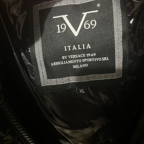 19V69 Italia by Versace black glossy puffer jacket like new, XL