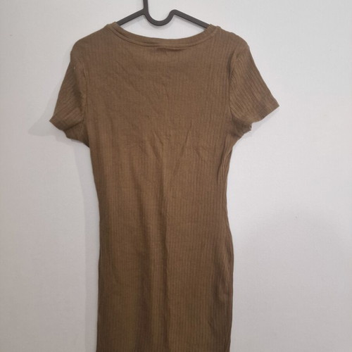 Khaki short ribbed dress