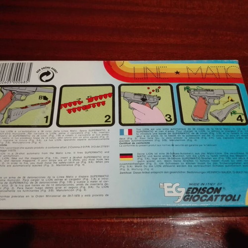 Vintage plastic toy gun new, Italian made with caps