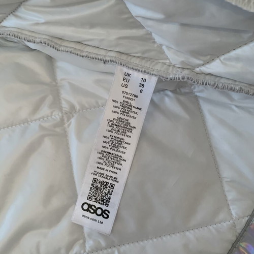 ASOS jacket with holographic effect used, waterproof, silver