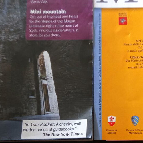 Travel books used, Croatia & Valtiberina Musei maps and guides