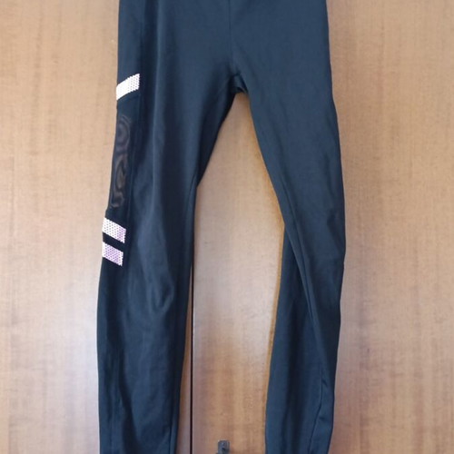 Leggings with elegant black side mesh, like new, medium-large