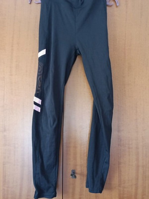 Leggings with elegant black side mesh, like new, medium-large