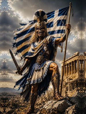 Αφίσα Iron Maiden στην Ελλάδα στον Παρθενώνα, 52x39,5 εκ.