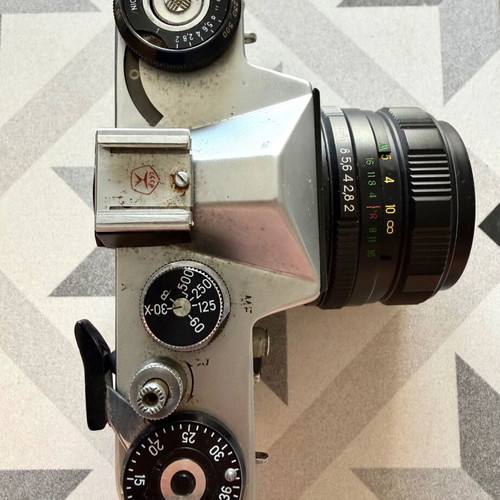 Zenit-E camera with Helios-44-2 58mm f/2 lens used