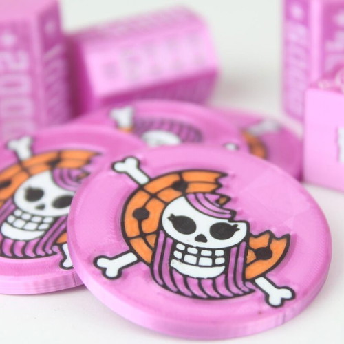 One Piece dice and token set Bonney inspired Edition made to order