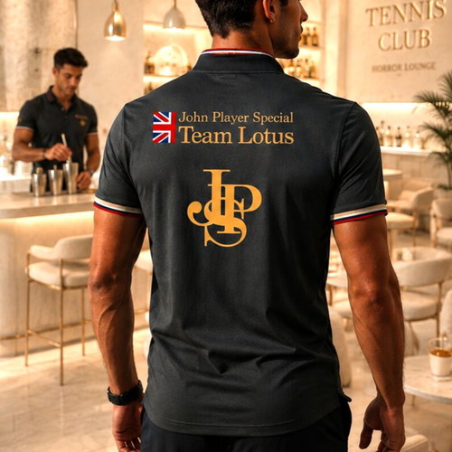 Μπλούζα Polo John Player Special Team Lotus XL καινούργια, γκρι μπεζ