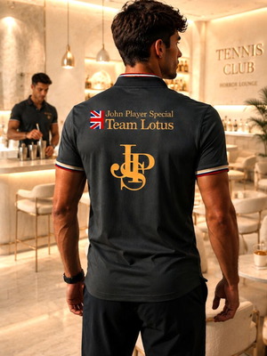 Μπλούζα Polo John Player Special Team Lotus XL καινούργια, γκρι μπεζ