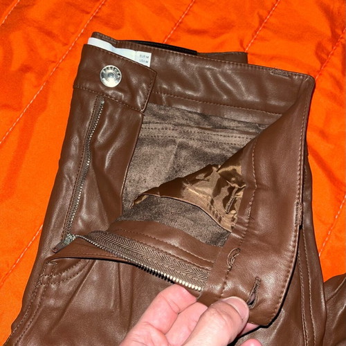 Bershka brown faux leather pants, size M 38 10