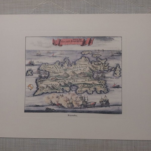 Collectible engraving Karpathos new, ISLE DE EYLAND SCARPANTO 1688