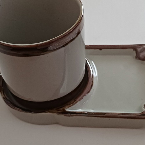 Vintage Bürotasse 2-in-1 mug with ashtray, West Germany circa 1975, with box