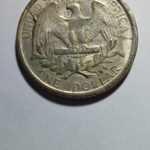 One Dollar 1865 silver-plated coin like new, exact replica