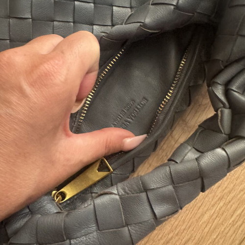 Branded leather bag