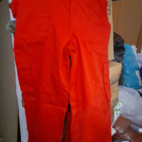 Red work overalls salopette Large unused