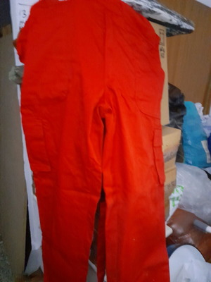 Red work overalls salopette Large unused