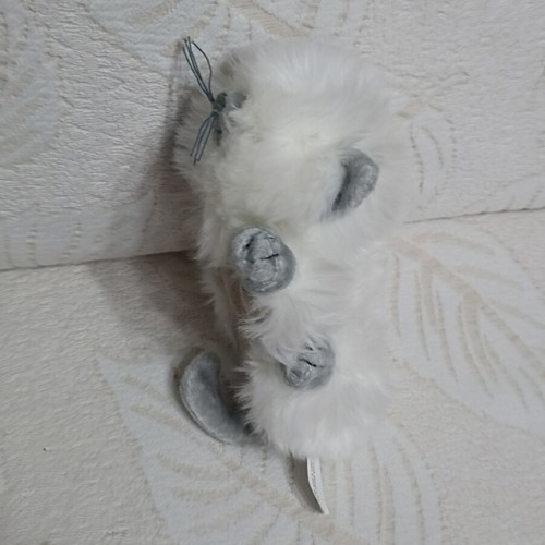White Fur Cat Plush Toy new with Grey Belly and Paws