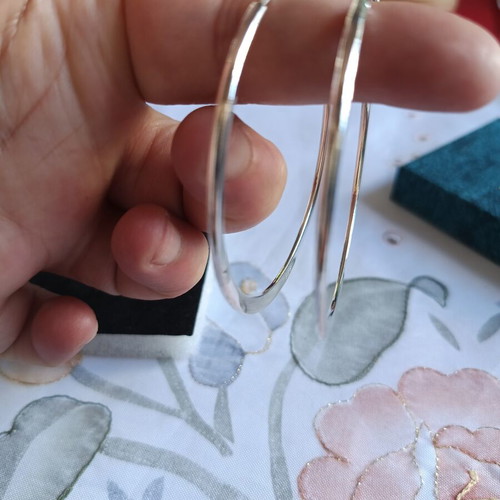 Silver 925 Large Hoop Earrings New