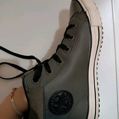 Converse All Star leather sneakers used, gray, size 37