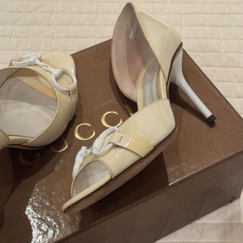Gucci Horsebit open-toe heels used, patent leather, size 36