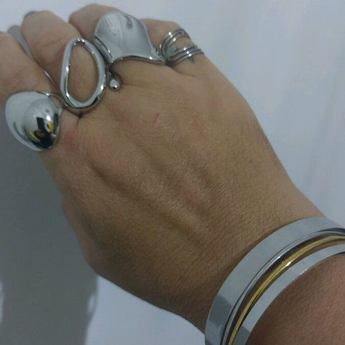 Opening rings new, silver stainless steel