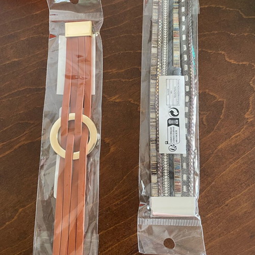 Bracelet set new, brown and grey, 2 pieces