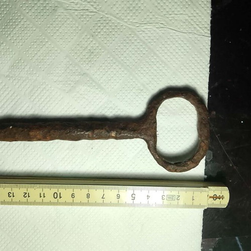 Antique key used, forged, collectible, 18 cm, 1720-1820