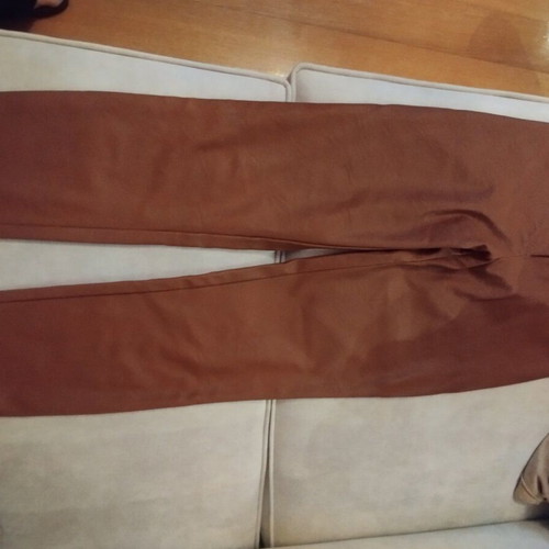 Tan leatherette slim fit pants like new