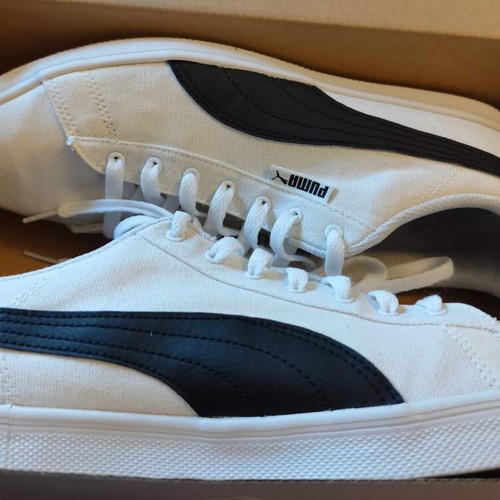 Puma Urban Plus CV men's fabric shoes size 45 like new, white and black