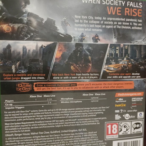 Tom Clancy's The Division Xbox One game like new