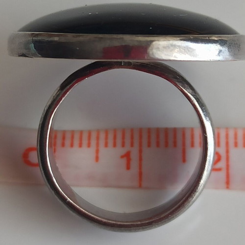 Women's 925 silver ring with black onyx like new