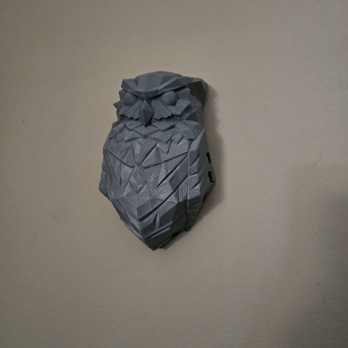 Owl wall light 3d printed, new, gray color