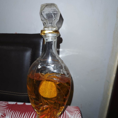 Vintage Pippermint glass liqueur bottle by E. M. Tzelepi like new